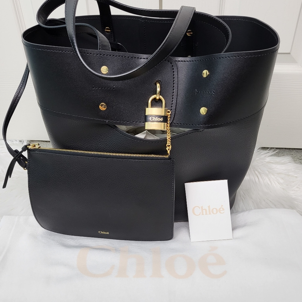 NWT CHLOE Medium Aby Tote Handbag Purse Black